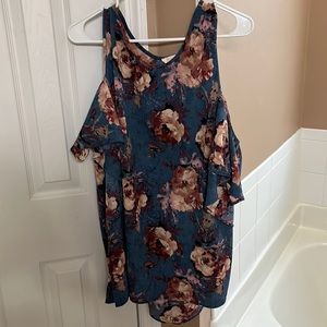 Cold shoulder rose blouse